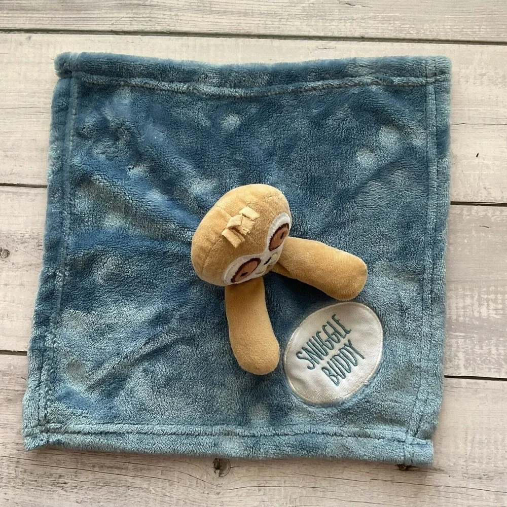 Snuggle Buddy Sloth Lovey Plush Baby Security Blanket Blue